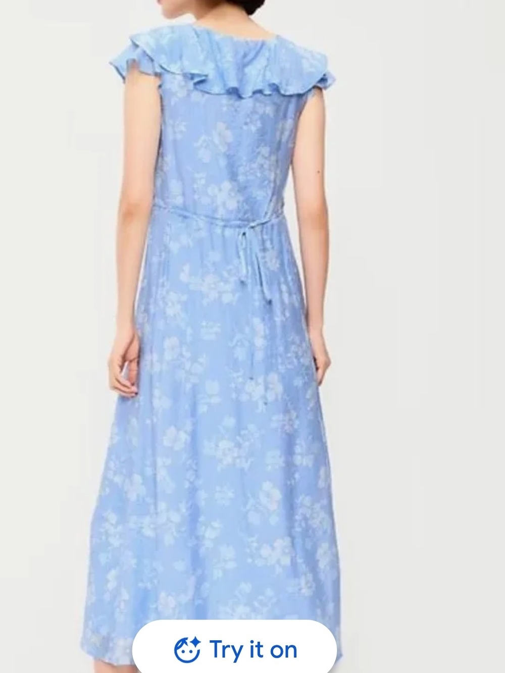 Old Navy Light Blue Floral Ruffle Maxi Dress Size XS - Picture 3 of 6